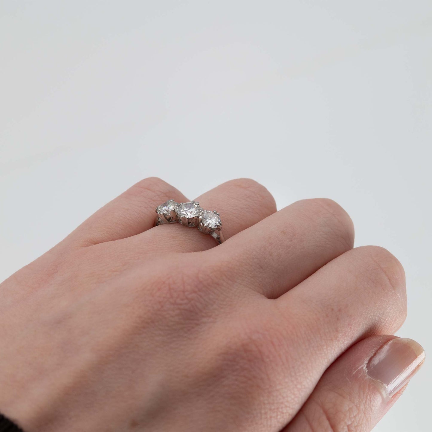 Art Deco 1930's Platinum 1.5 carat Diamond Three Stone Ring - Friar House