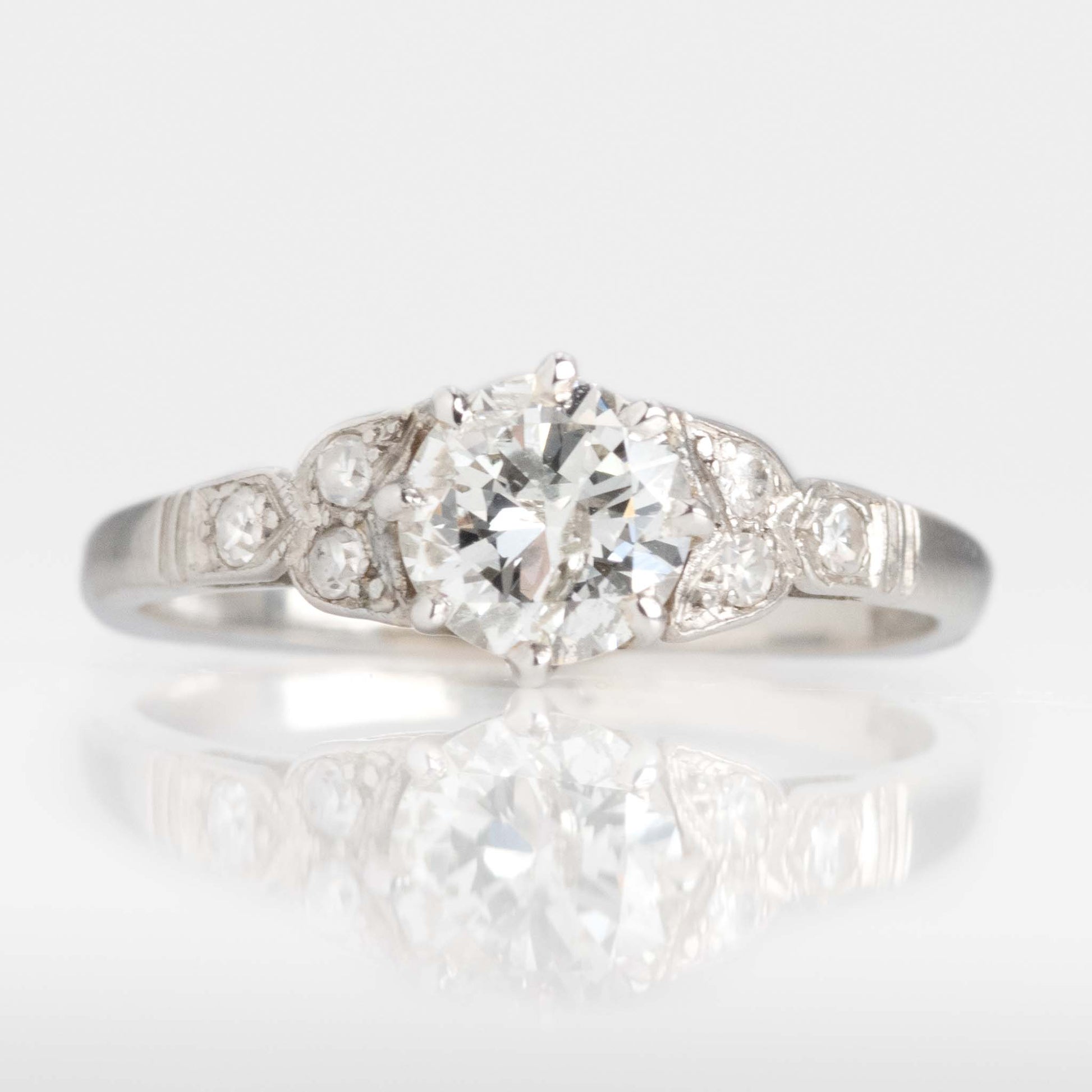 Art Deco 1930's Platinum Diamond Solitaire Ring - Friar House