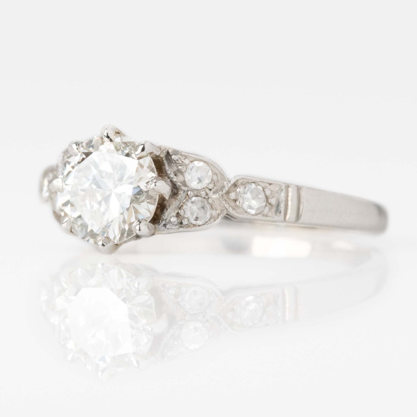 Art Deco 1930's Platinum Diamond Solitaire Ring - Friar House