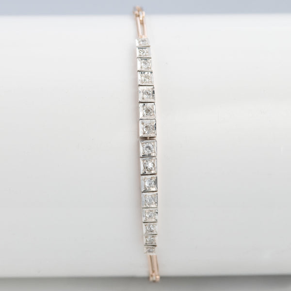Art Deco 9ct Yellow Gold Diamond Bracelet - Friar House