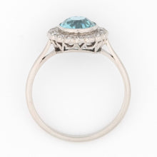 Art Deco Palladium Blue Zircon Cluster Ring - Friar House
