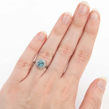 Art Deco Palladium Blue Zircon Cluster Ring - Friar House