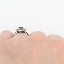 Art Deco Palladium Blue Zircon Cluster Ring - Friar House