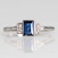 Art Deco Palladium Sapphire Diamond Ring - Friar House