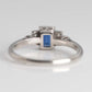 Art Deco Palladium Sapphire Diamond Ring - Friar House