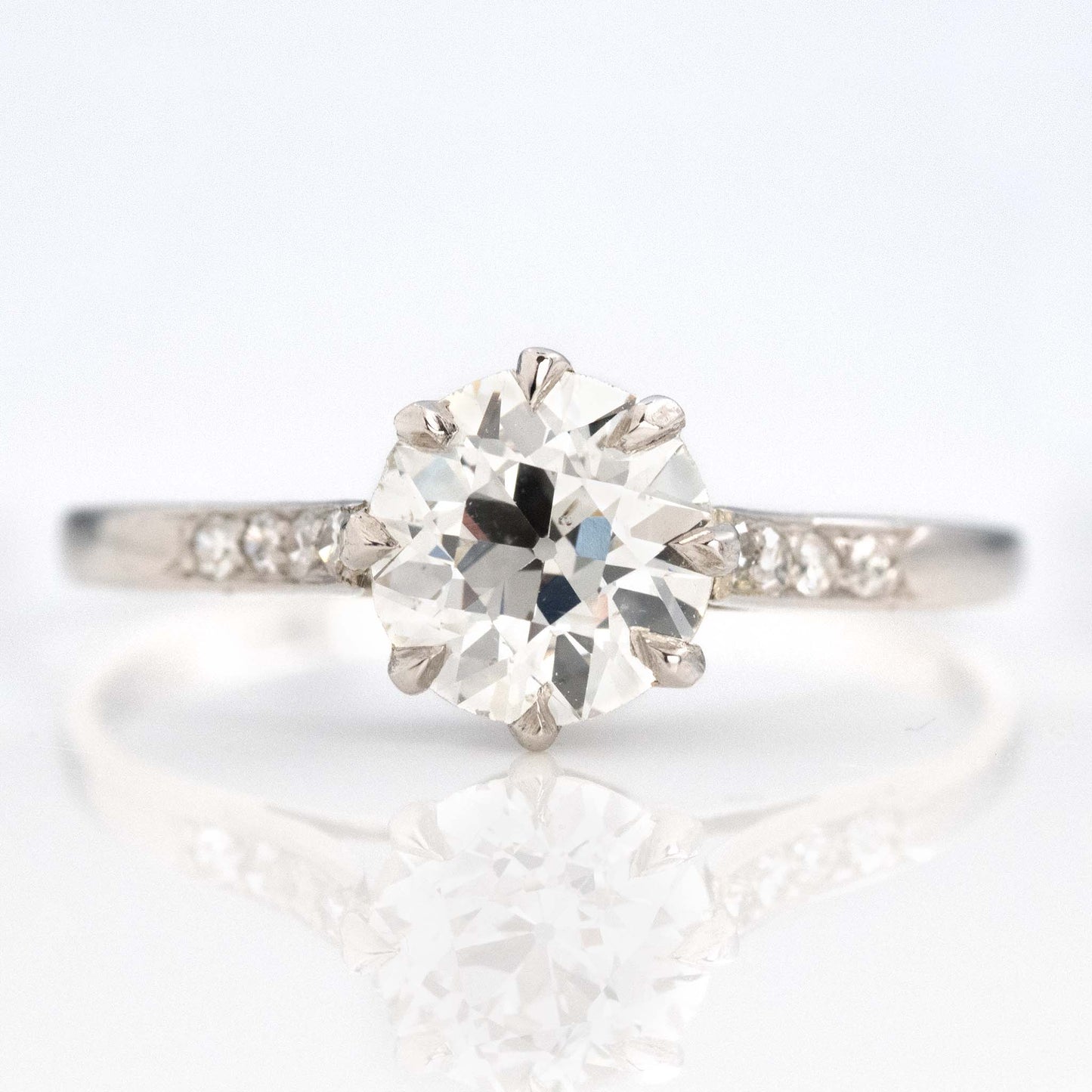 Art Deco Platinum 1.1 Carat Diamond Solitaire Ring - Friar House 