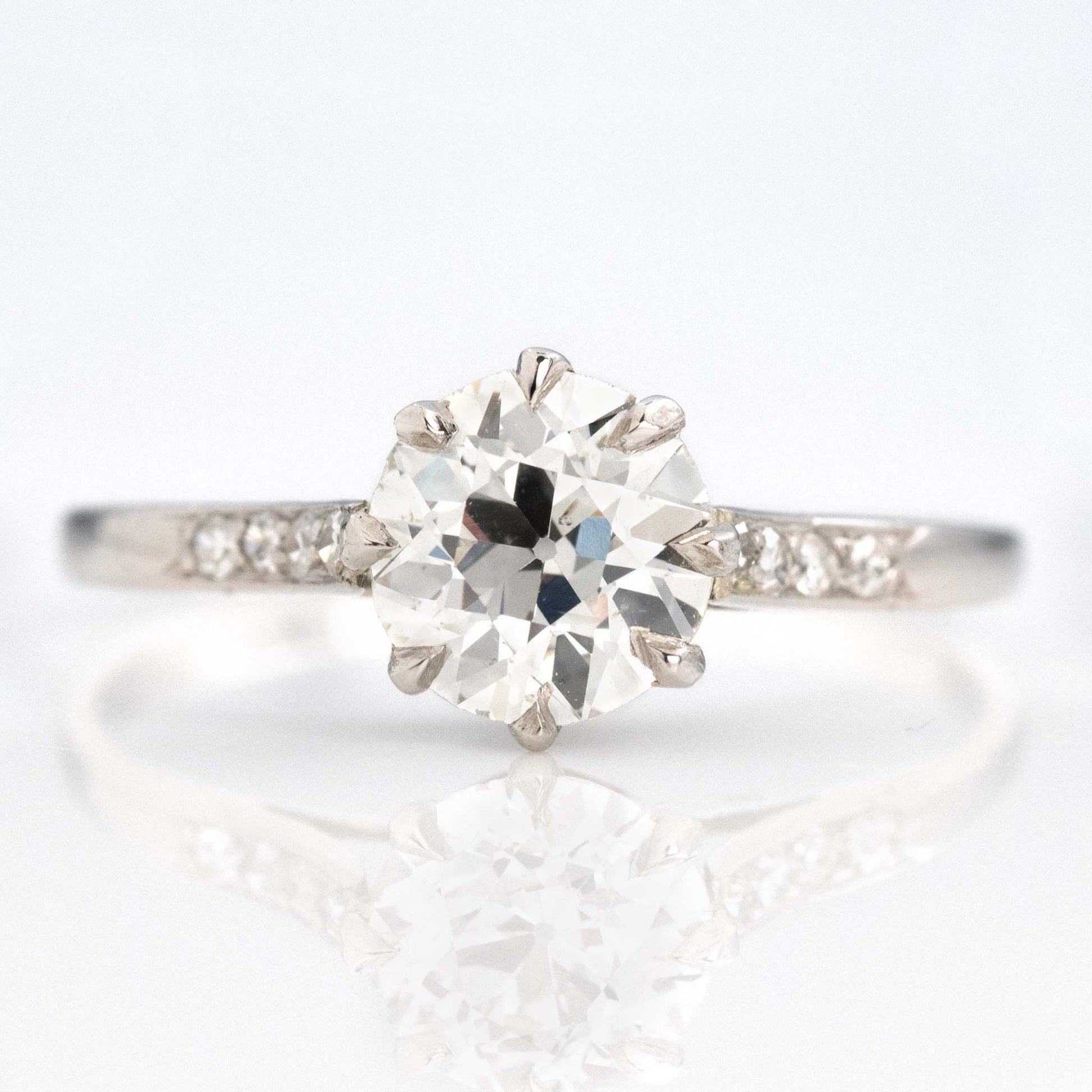 Art Deco Platinum 1.1 Carat Diamond Solitaire Ring - Friar House 