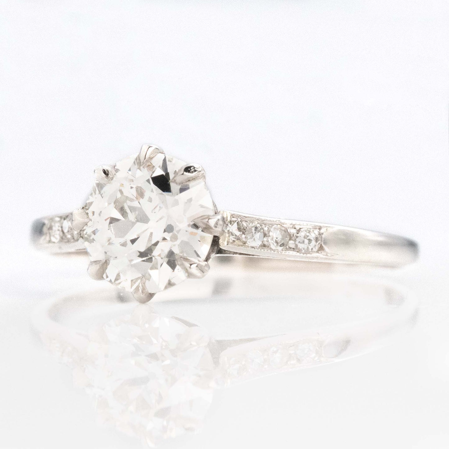 Art Deco Platinum 1.1 Carat Diamond Solitaire Ring - Friar House