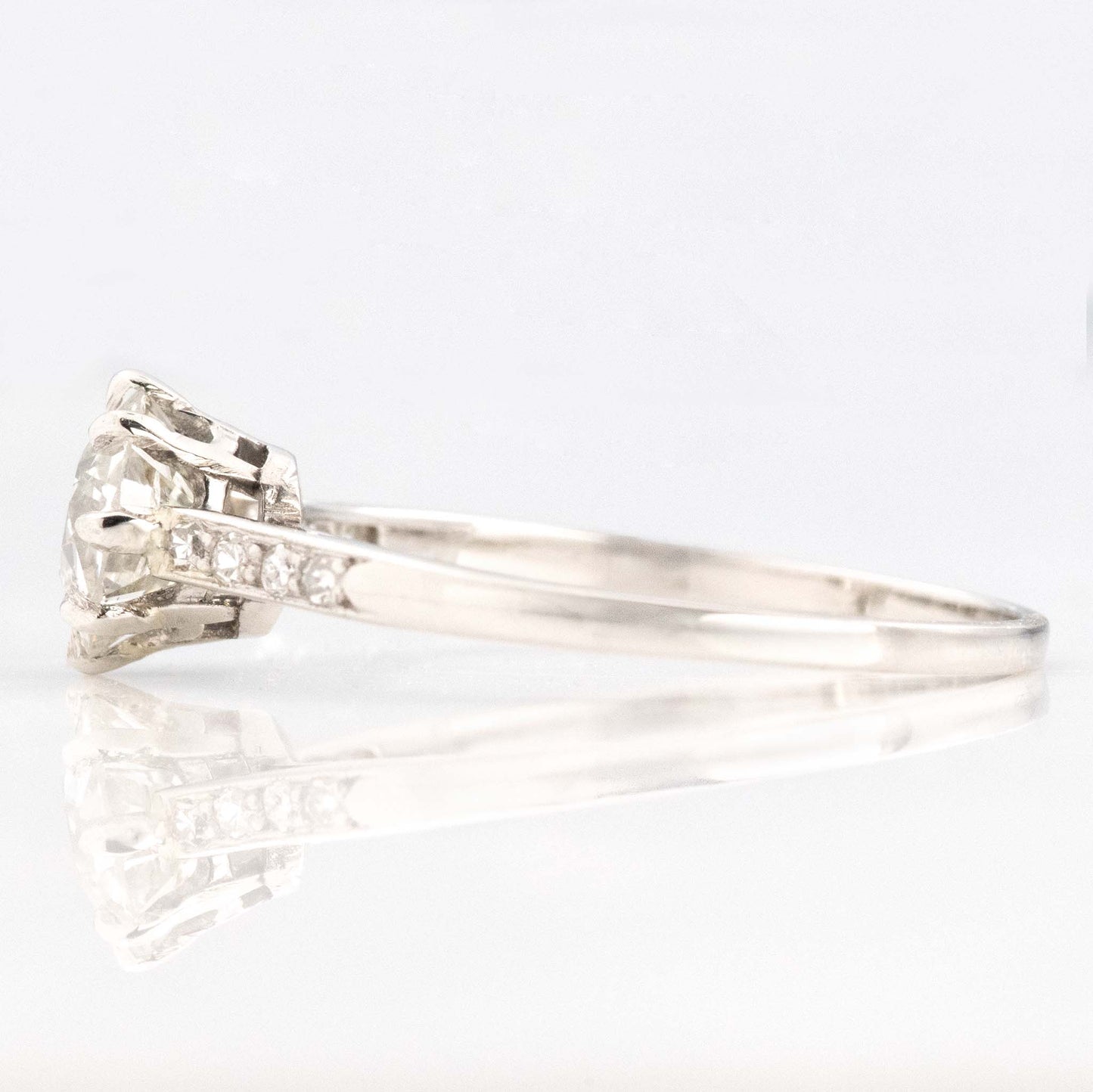 Art Deco Platinum 1.1 Carat Diamond Solitaire Ring - Friar House