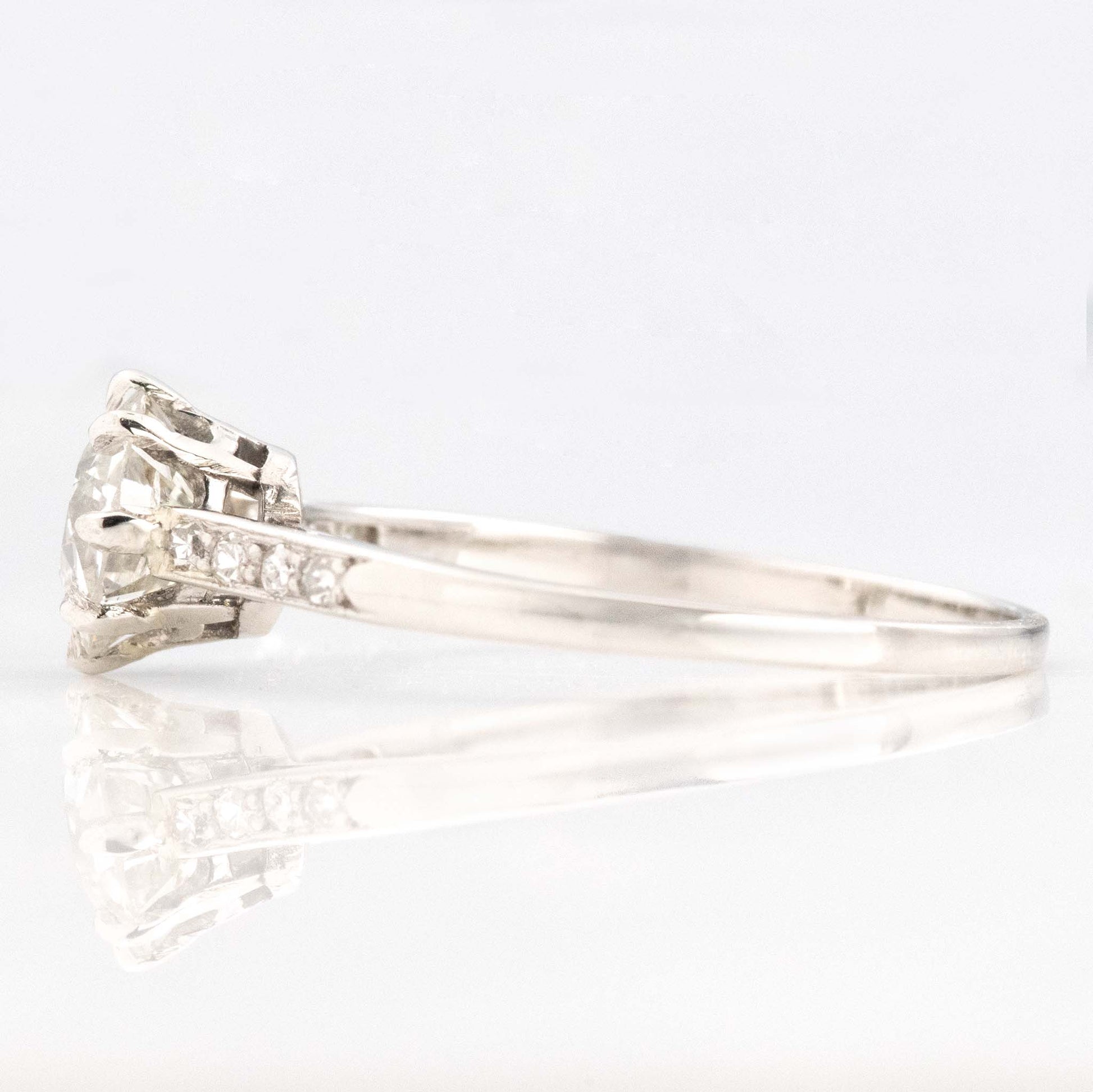 Art Deco Platinum 1.1 Carat Diamond Solitaire Ring - Friar House