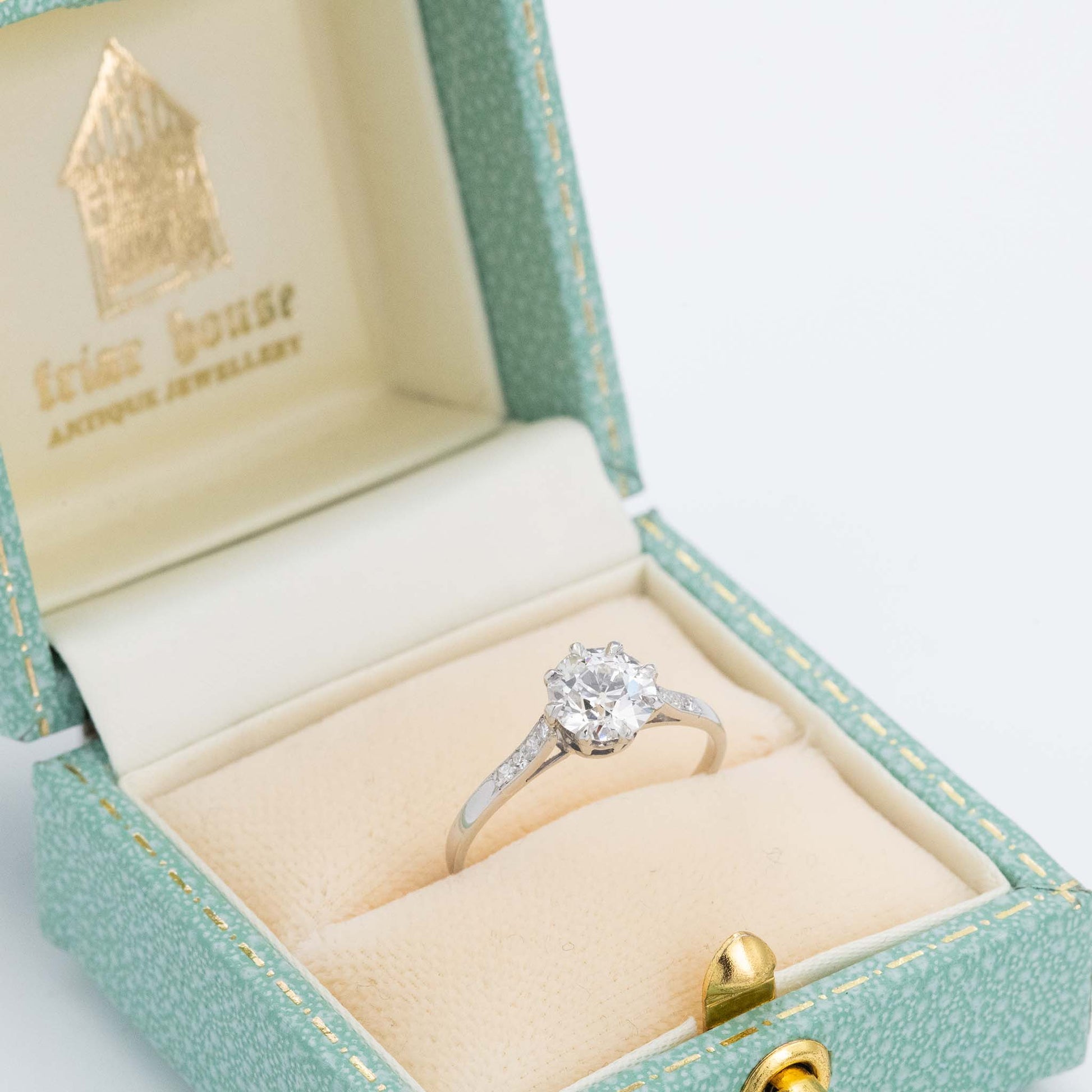 Art Deco Platinum 1.1 Carat Diamond Solitaire Ring - Friar House