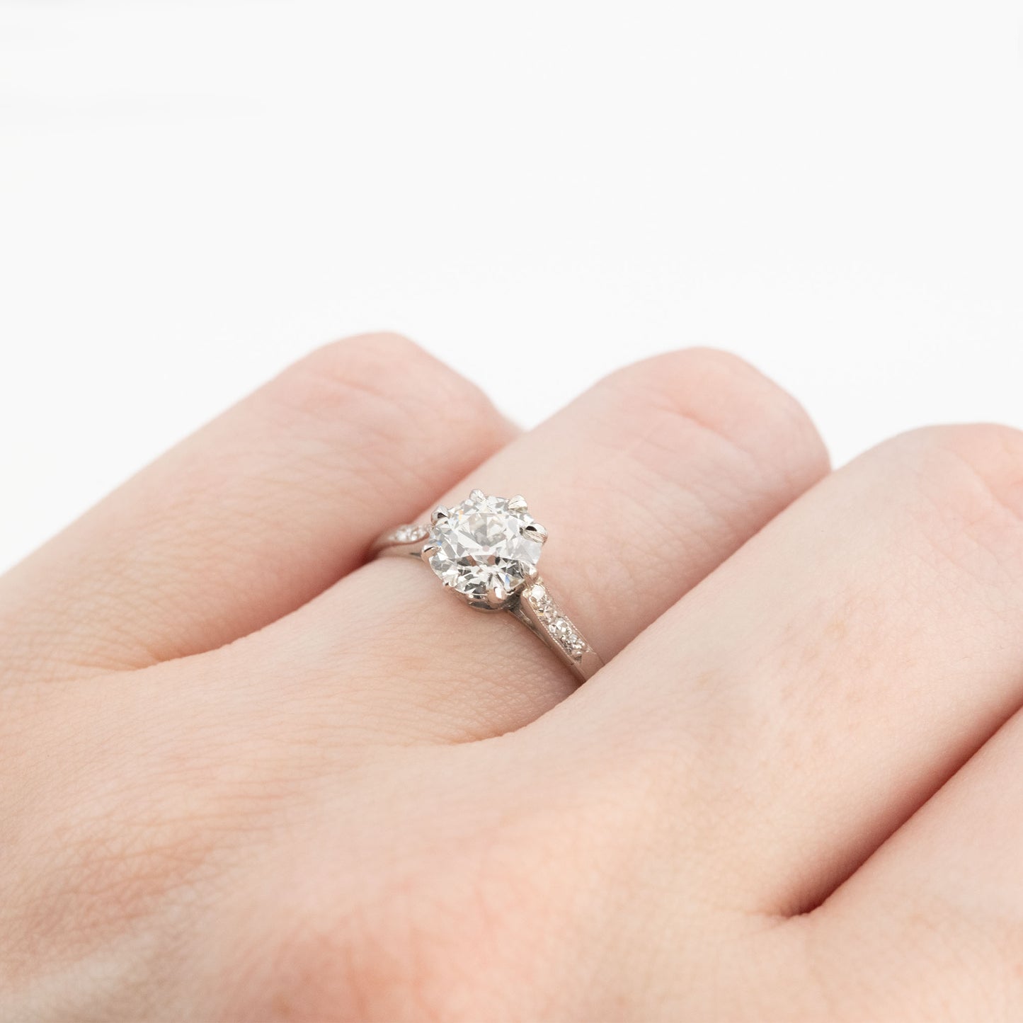 Art Deco Platinum 1.1 Carat Diamond Solitaire Ring - Friar House