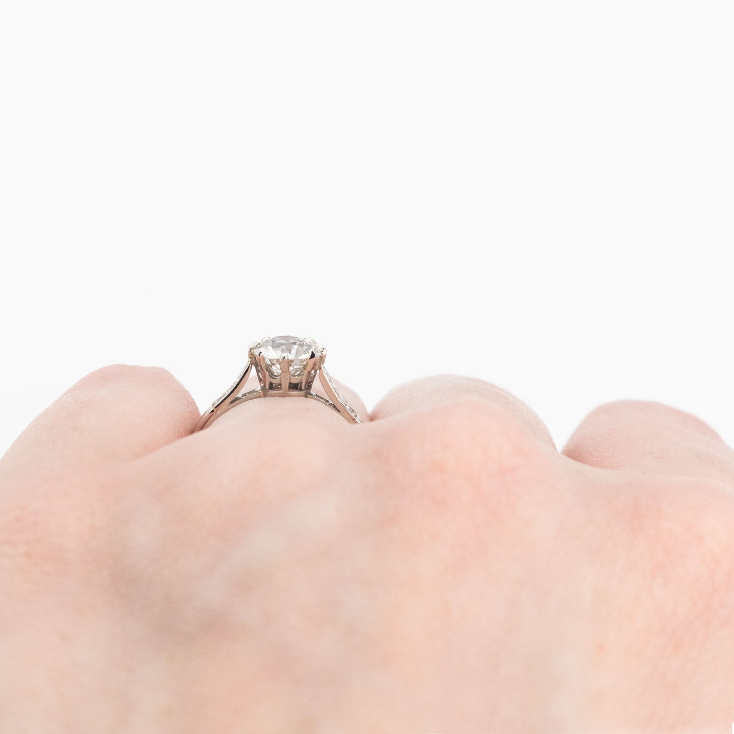 Art Deco Platinum 1.1 Carat Diamond Solitaire Ring - Friar House