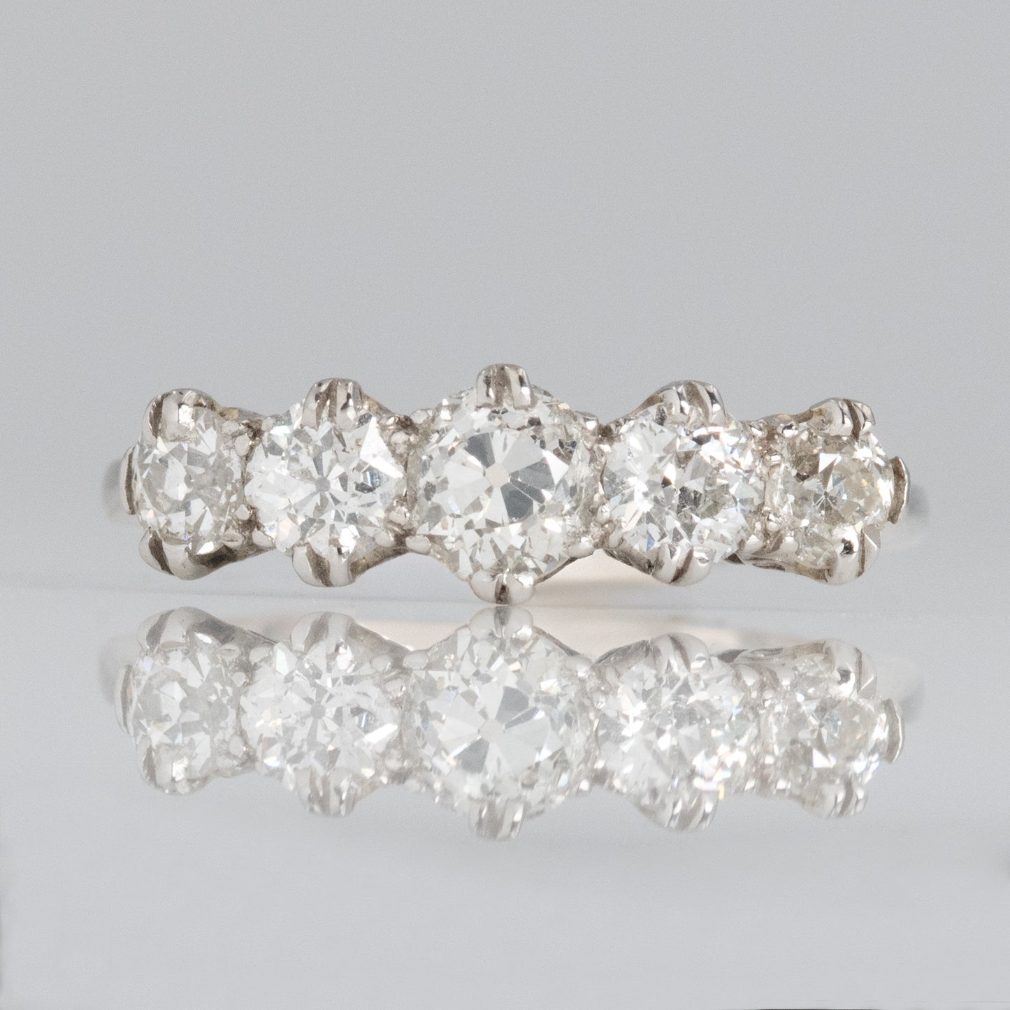 Art Deco Platinum 1.20 Carat Diamond Five Stone Ring - Friar House