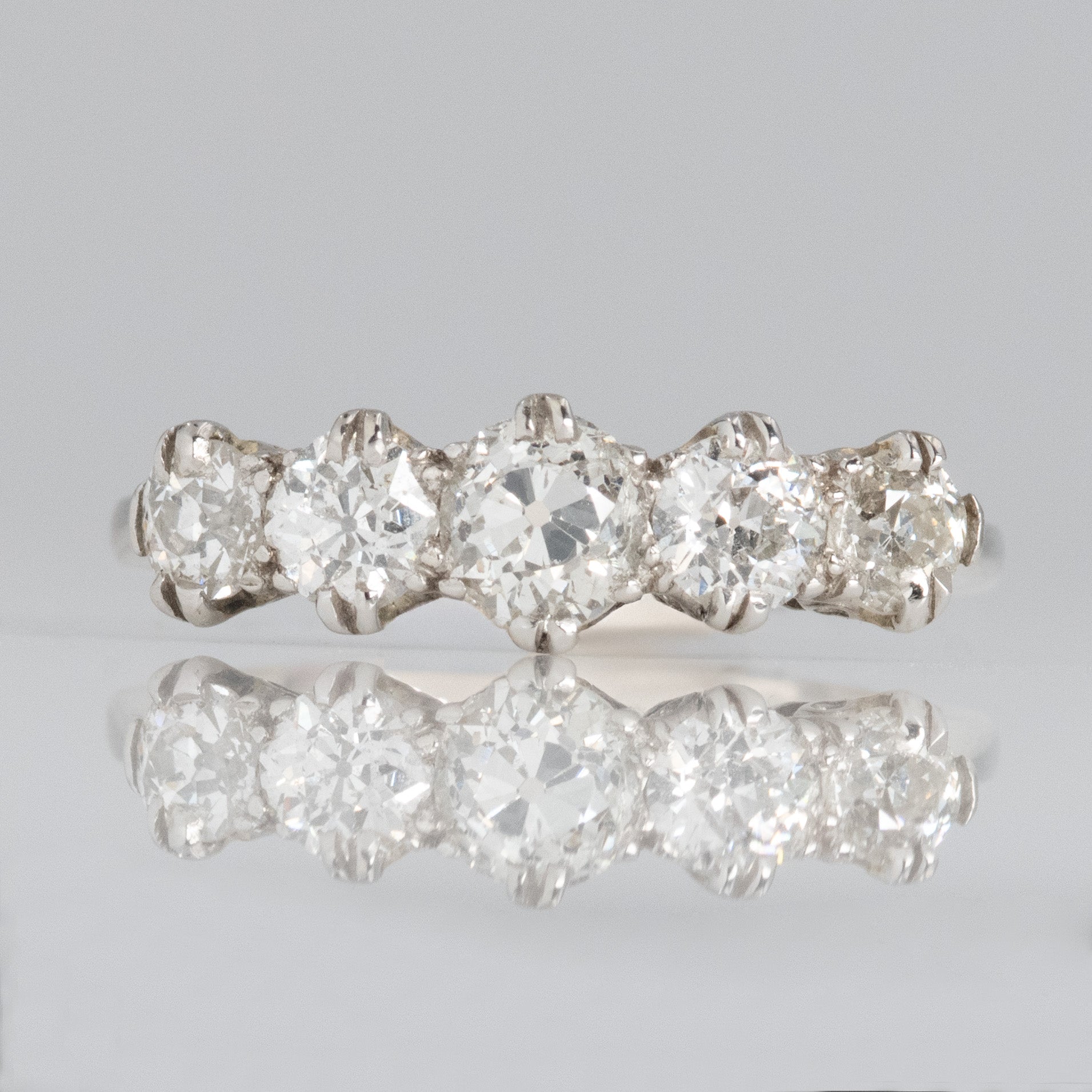 Art Deco Platinum 1.20 Carat Diamond Five Stone Ring - Friar House