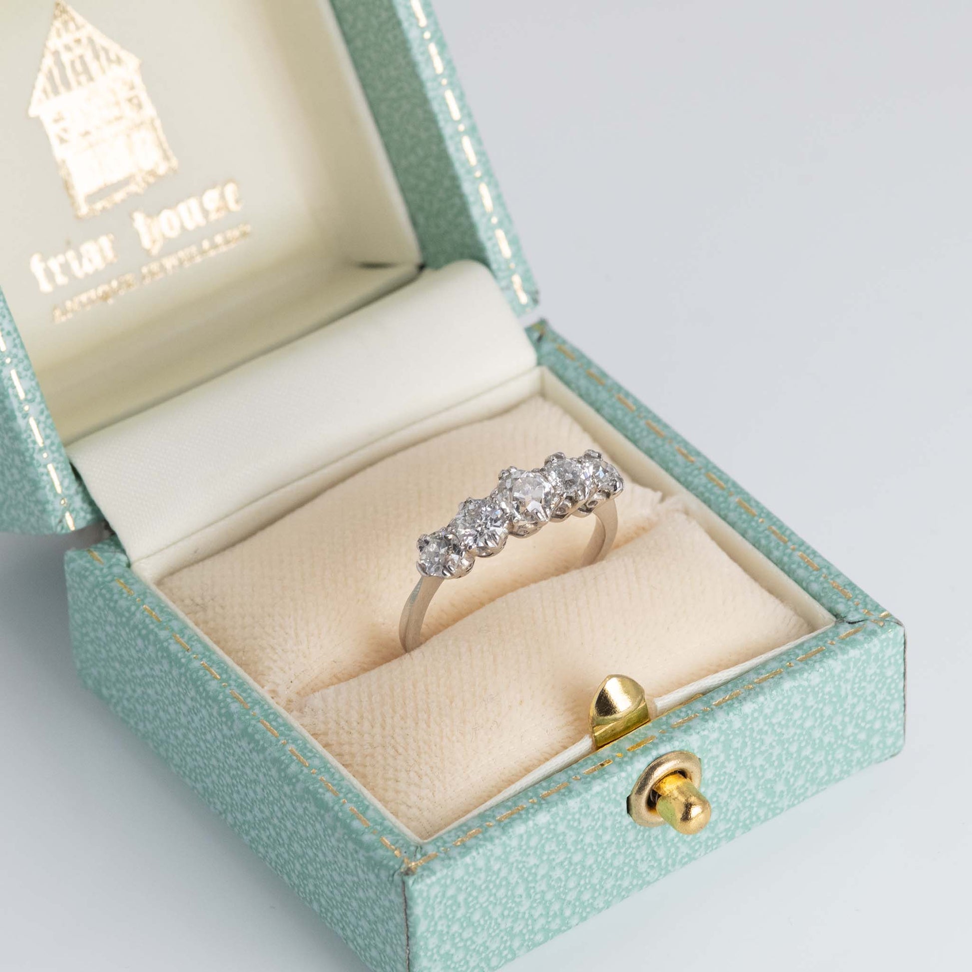 Art Deco Platinum 1.20 Carat Diamond Five Stone Ring - Friar House