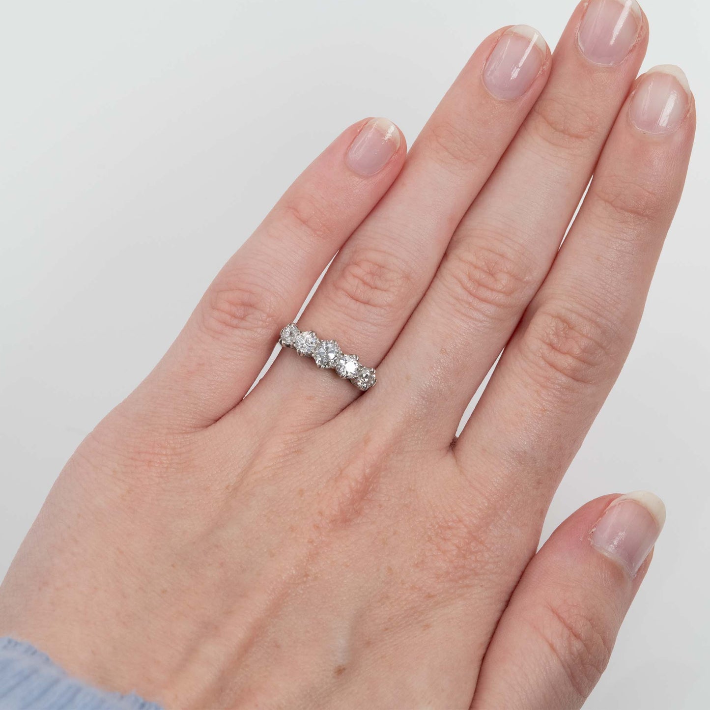 Art Deco Platinum 1.20 Carat Diamond Five Stone Ring - Friar House