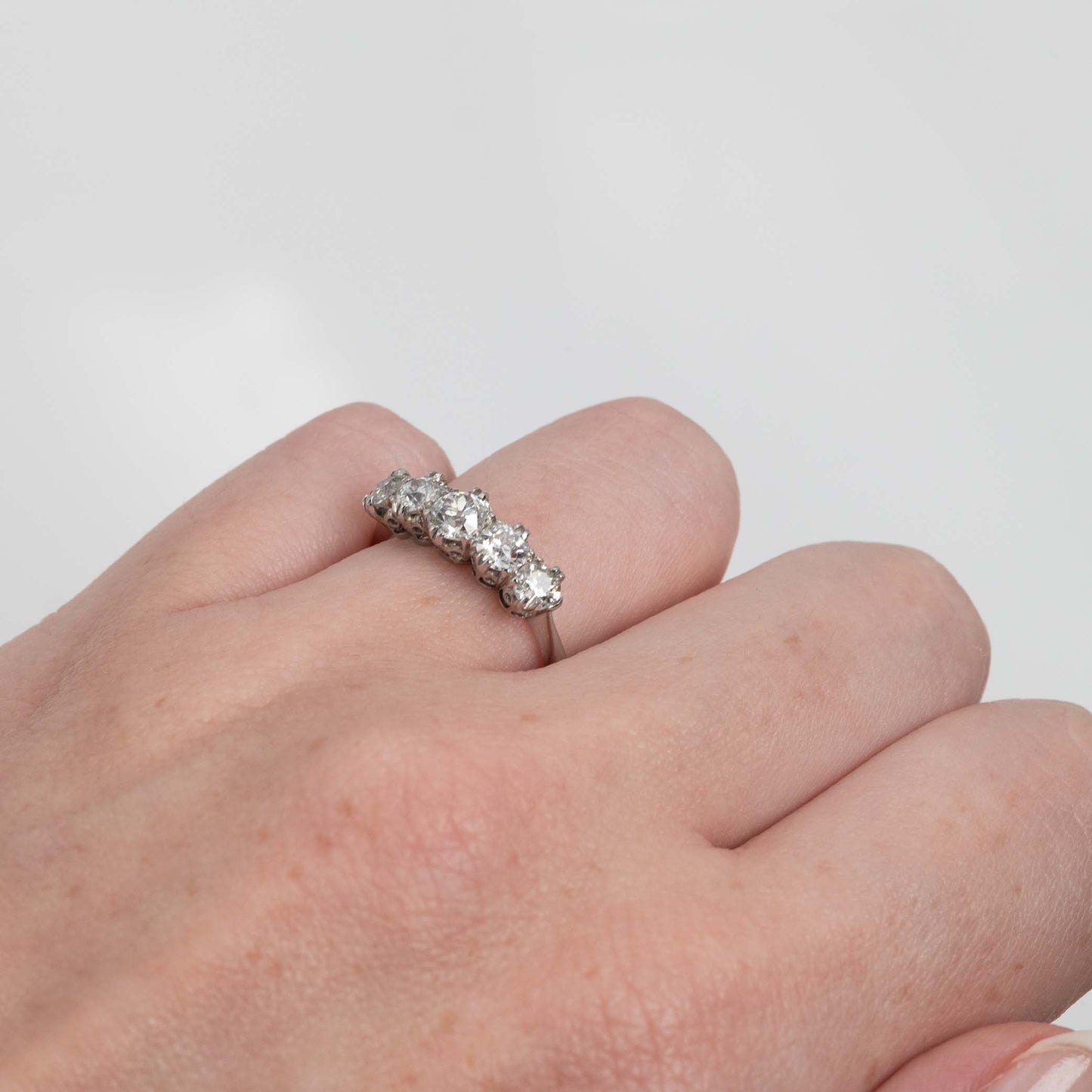 Art Deco Platinum 1.20 Carat Diamond Five Stone Ring - Friar House