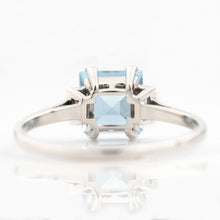 Art Deco Platinum 1.5 carat Aquamarine Solitaire Ring - Friar House 