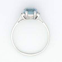 Art Deco Platinum 1.5 carat Aquamarine Solitaire Ring - Friar House 