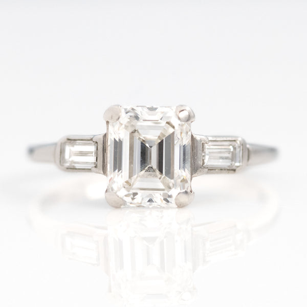 Art Deco Platinum 1.70 Carat Diamond Solitaire Ring - Friar House