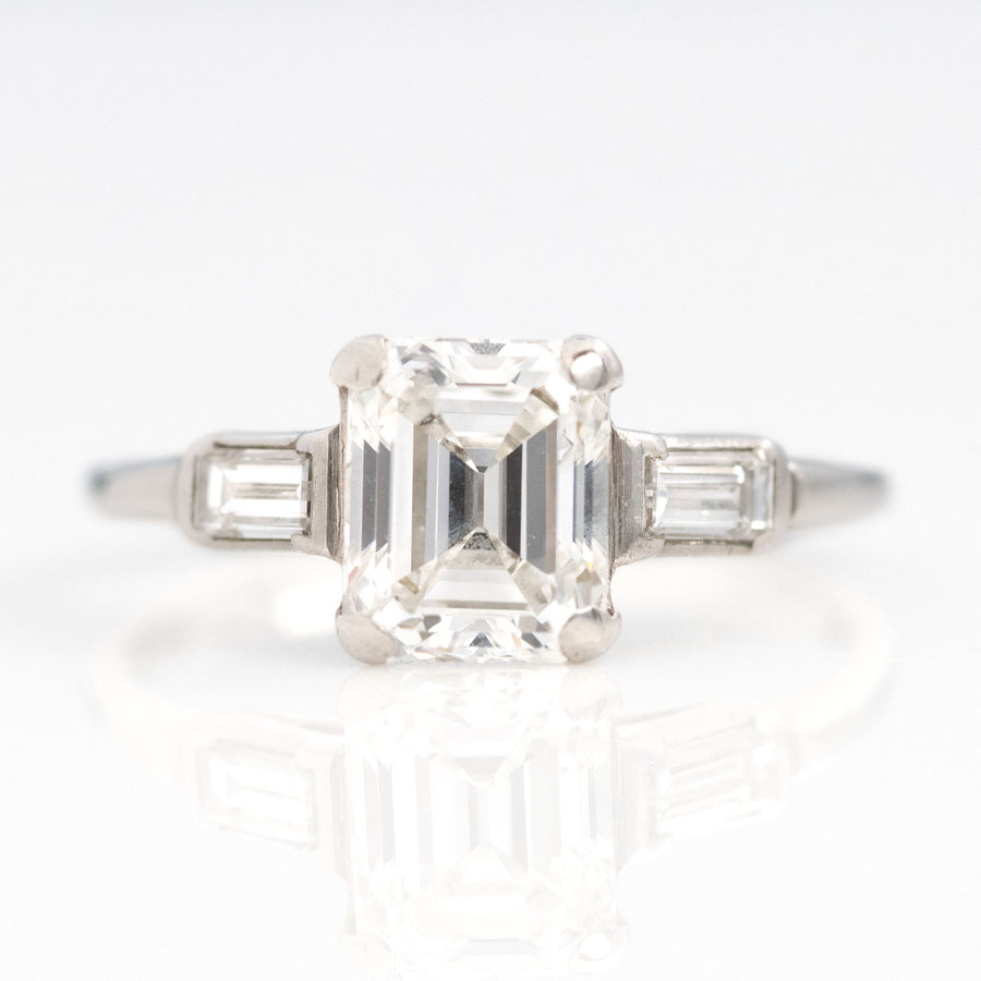 Art Deco Platinum 1.70 Carat Diamond Solitaire Ring - Friar House