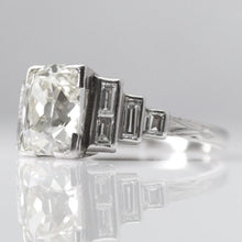 Art Deco Platinum 1.75 Carat Diamond Solitaire Ring - Friar House