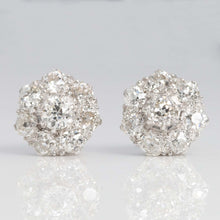 Art Deco Platinum 1.8 carat Diamond Cluster Earrings - Friar House