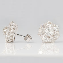 Art Deco Platinum 1.8 carat Diamond Cluster Earrings - Friar House