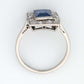 Art Deco Platinum 1.8 carat Sapphire and Diamond Cluster Ring - Friar House