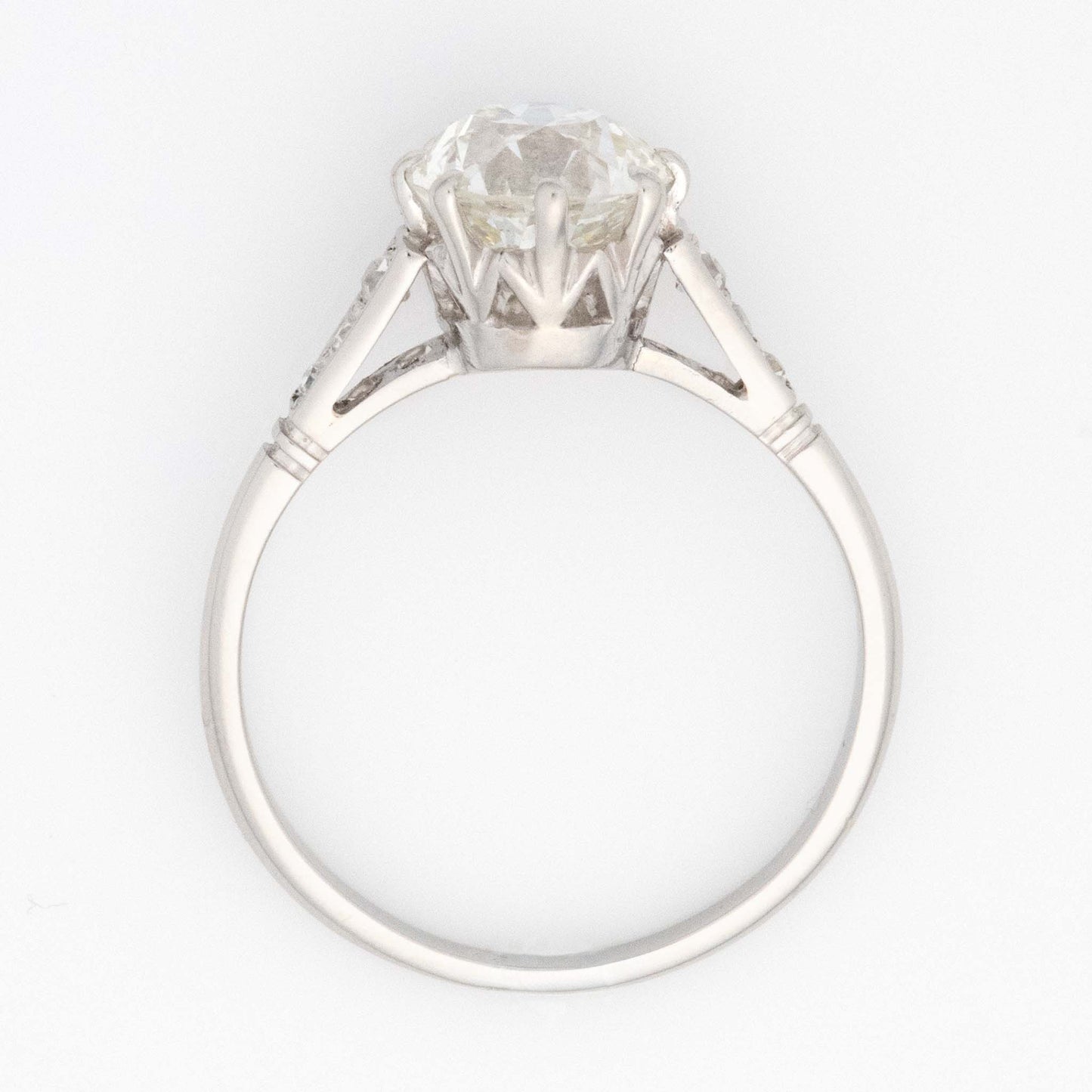 Art Deco Platinum 1.9 Carat Diamond Solitaire Ring - Friar House