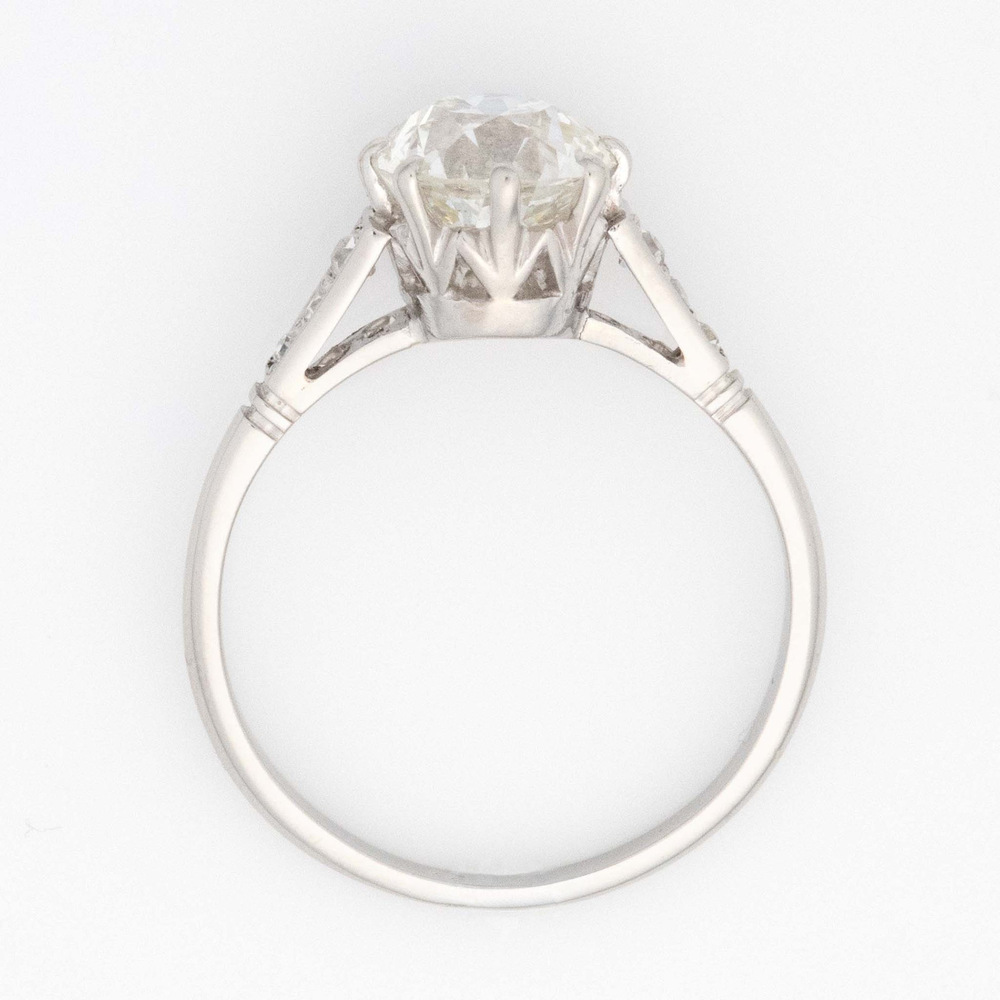 Art Deco Platinum 1.9 Carat Diamond Solitaire Ring - Friar House