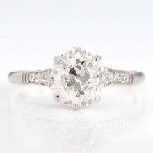 Art Deco Platinum 1.9 Carat Diamond Solitaire Ring - Friar House