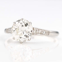 Art Deco Platinum 1.9 Carat Diamond Solitaire Ring - Friar House