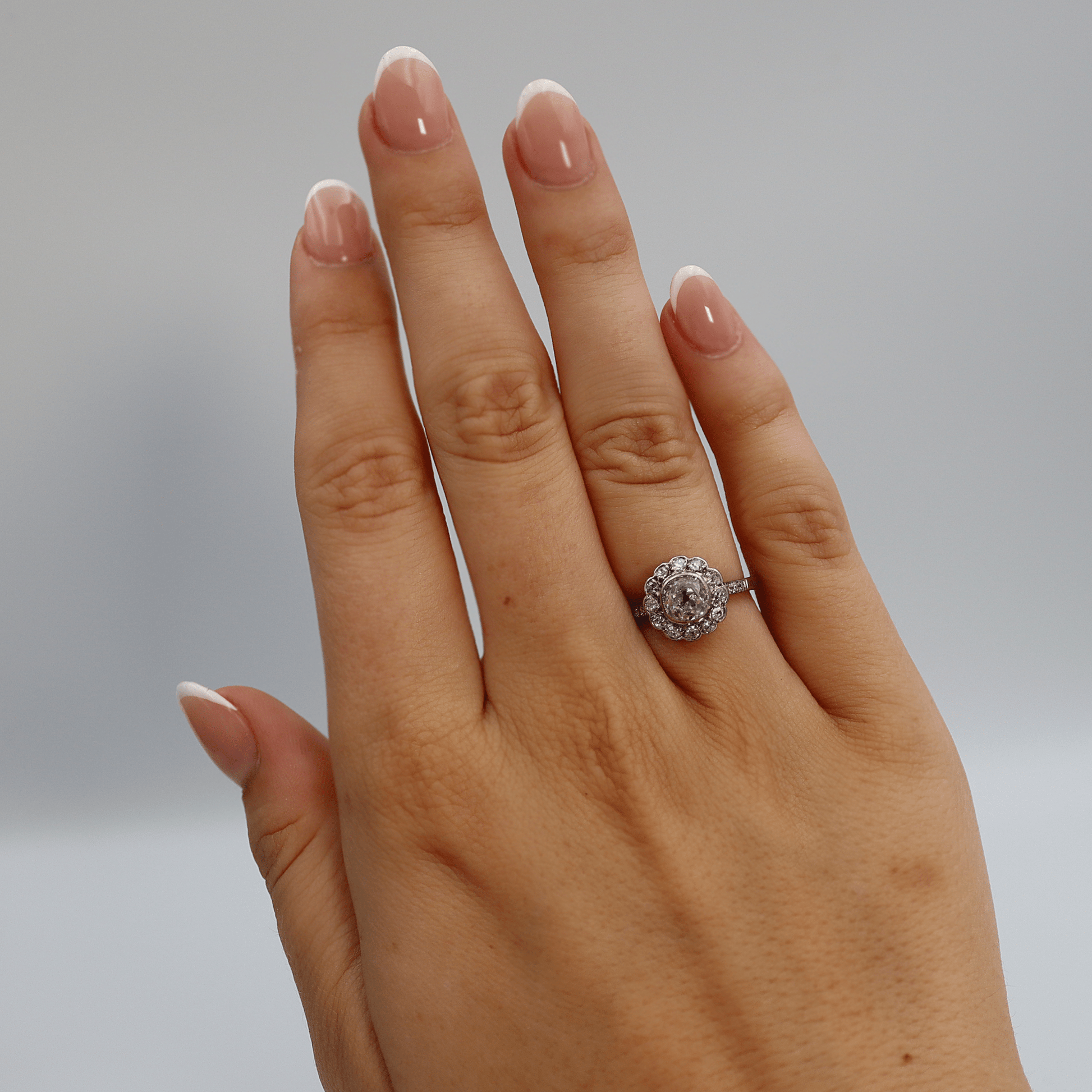 Art Deco Platinum 1 carat Diamond Cluster Ring - Friar House