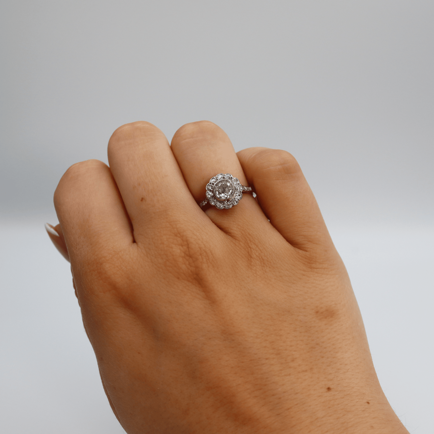 Art Deco Platinum 1 carat Diamond Cluster Ring - Friar House