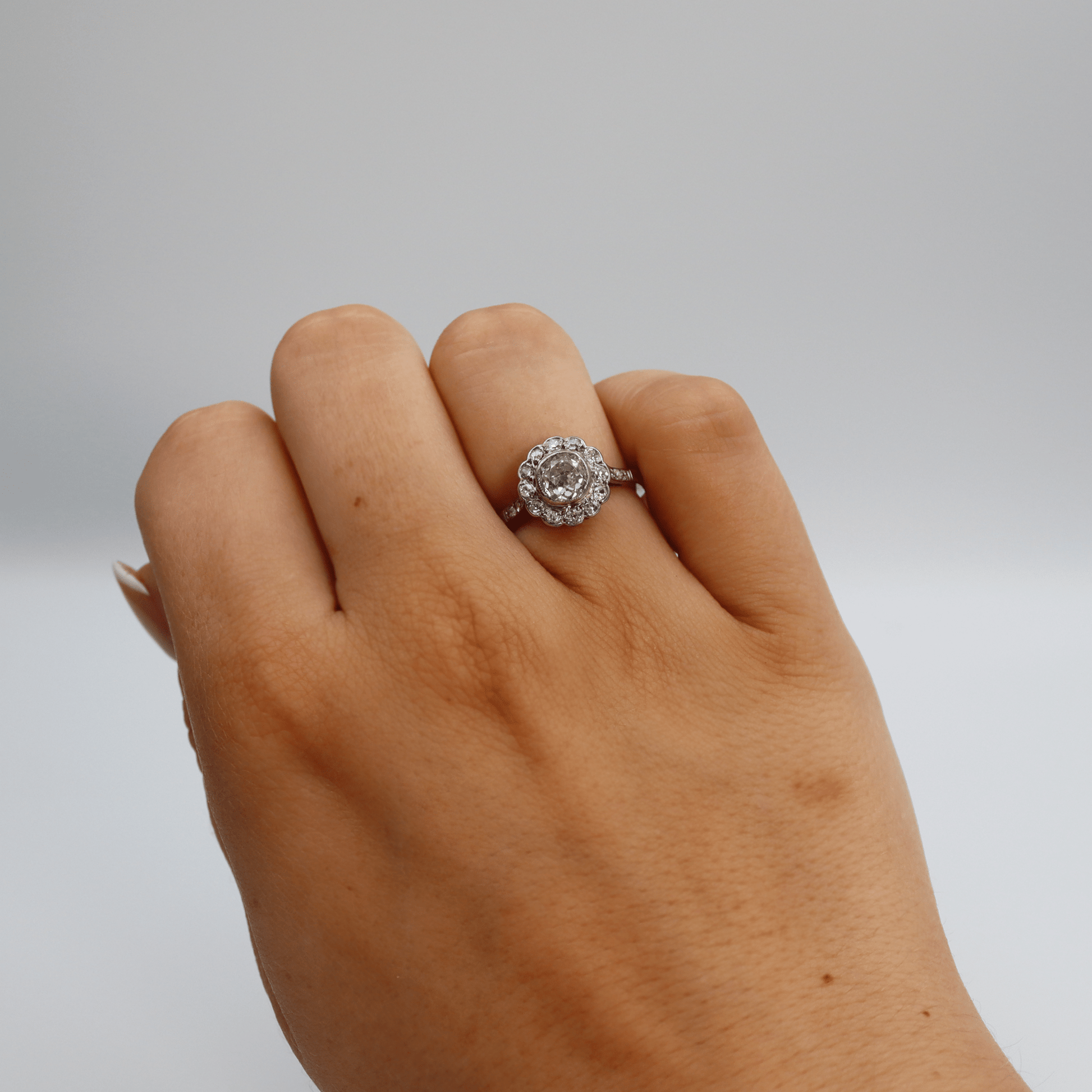 Art Deco Platinum 1 carat Diamond Cluster Ring - Friar House