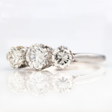Art Deco Platinum 1 carat Diamond Three Stone Ring - Friar House