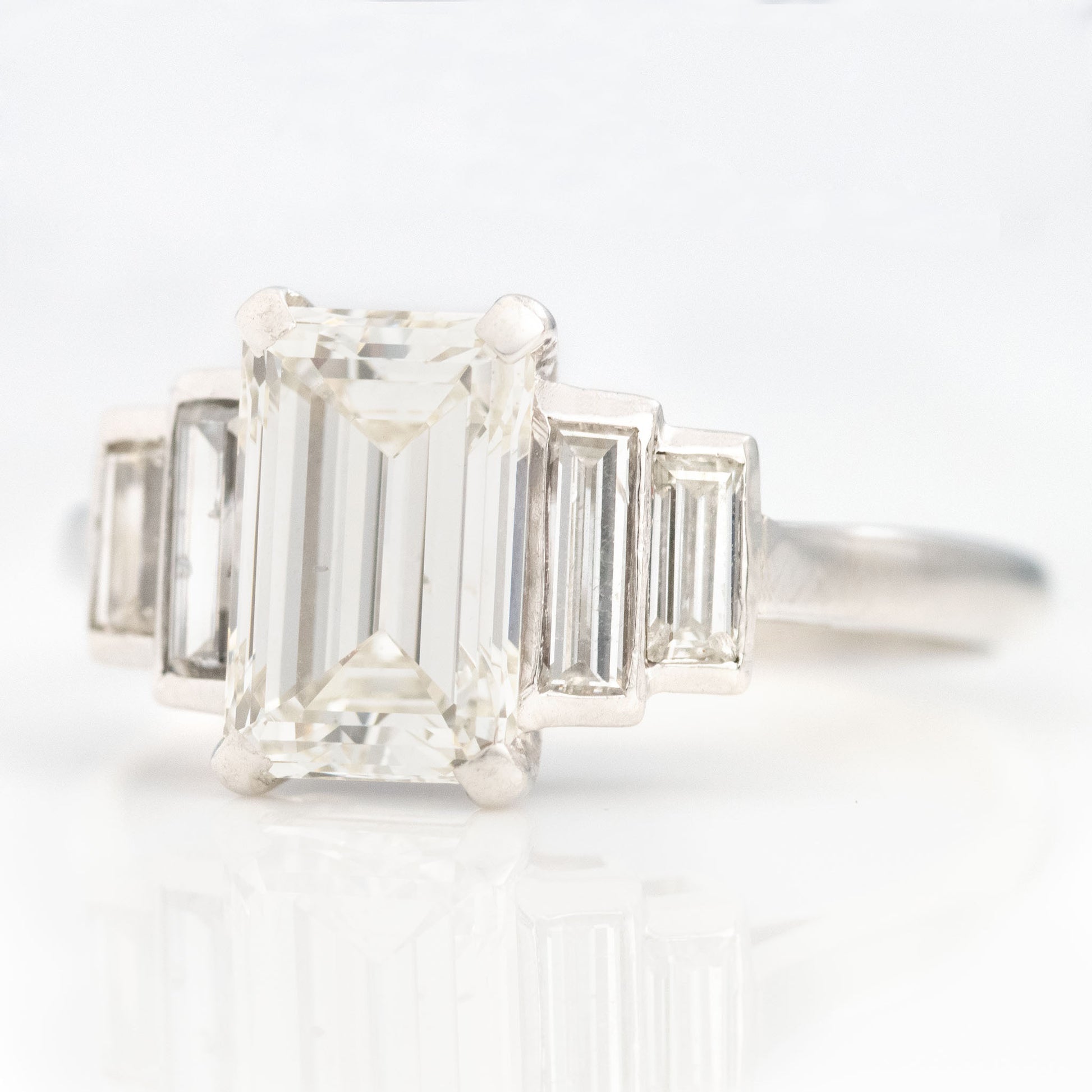 Art Deco Platinum 2.25 Carat Diamond Solitaire Ring - Friar House