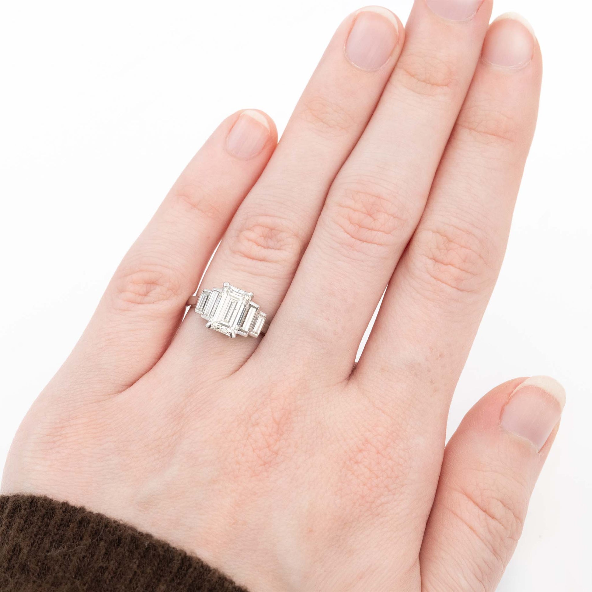 Art Deco Platinum 2.25 Carat Diamond Solitaire Ring - Friar House