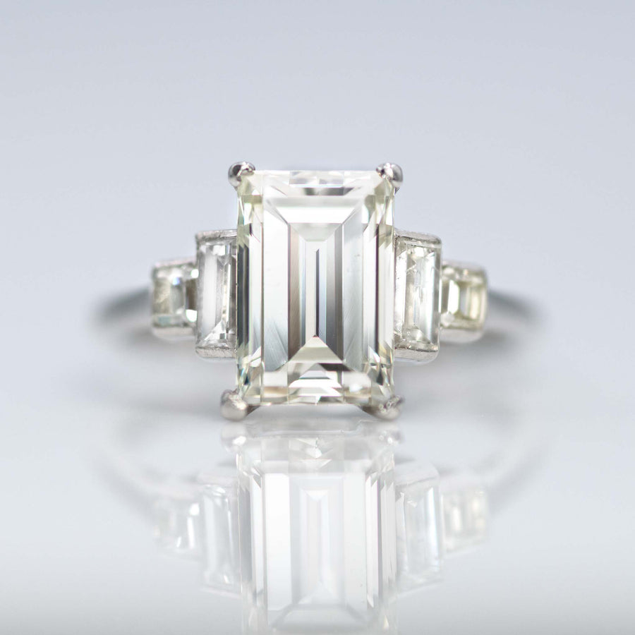 Art Deco Platinum 2.60 carat Diamond Solitaire Ring - Friar House
