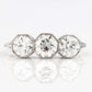 Art Deco Platinum 2 Carat Diamond Three Stone Ring - Friar House Antique Jewellery