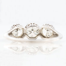 Art Deco Platinum 2 Carat Diamond Three Stone Ring - Friar House Antique Jewellery