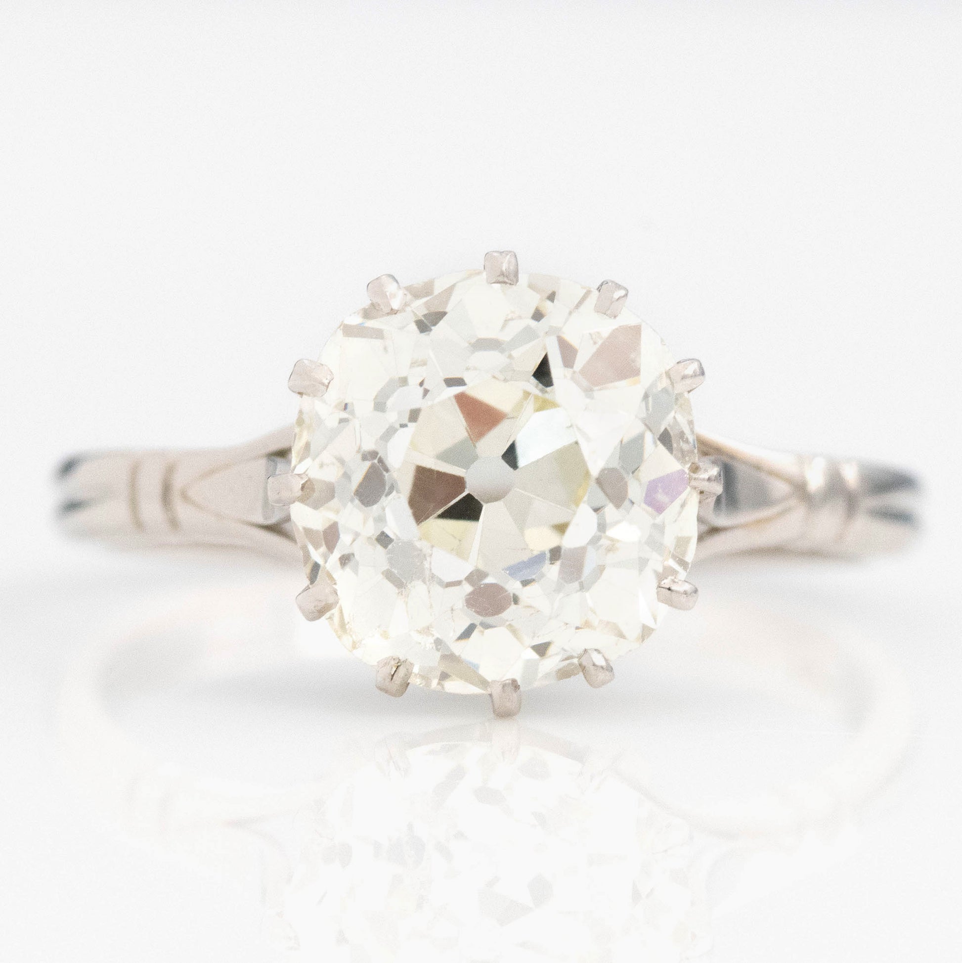 Art Deco Platinum 3.5 Carat Diamond Solitaire Ring - Friar House