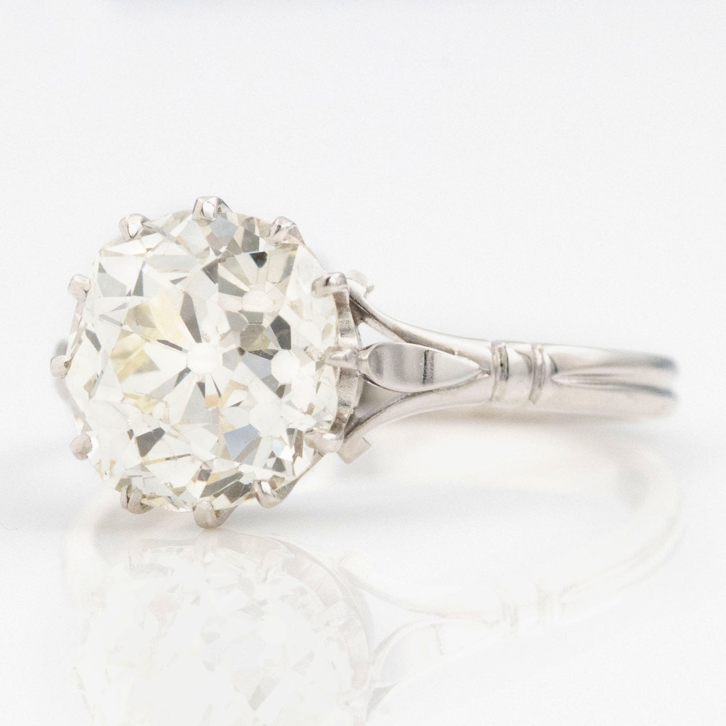 Art Deco Platinum 3.5 Carat Diamond Solitaire Ring - Friar House