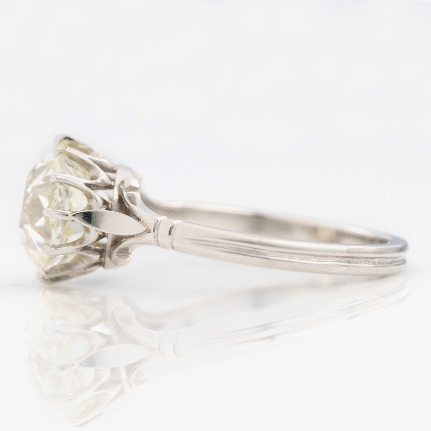 Art Deco Platinum 3.5 Carat Diamond Solitaire Ring - Friar House