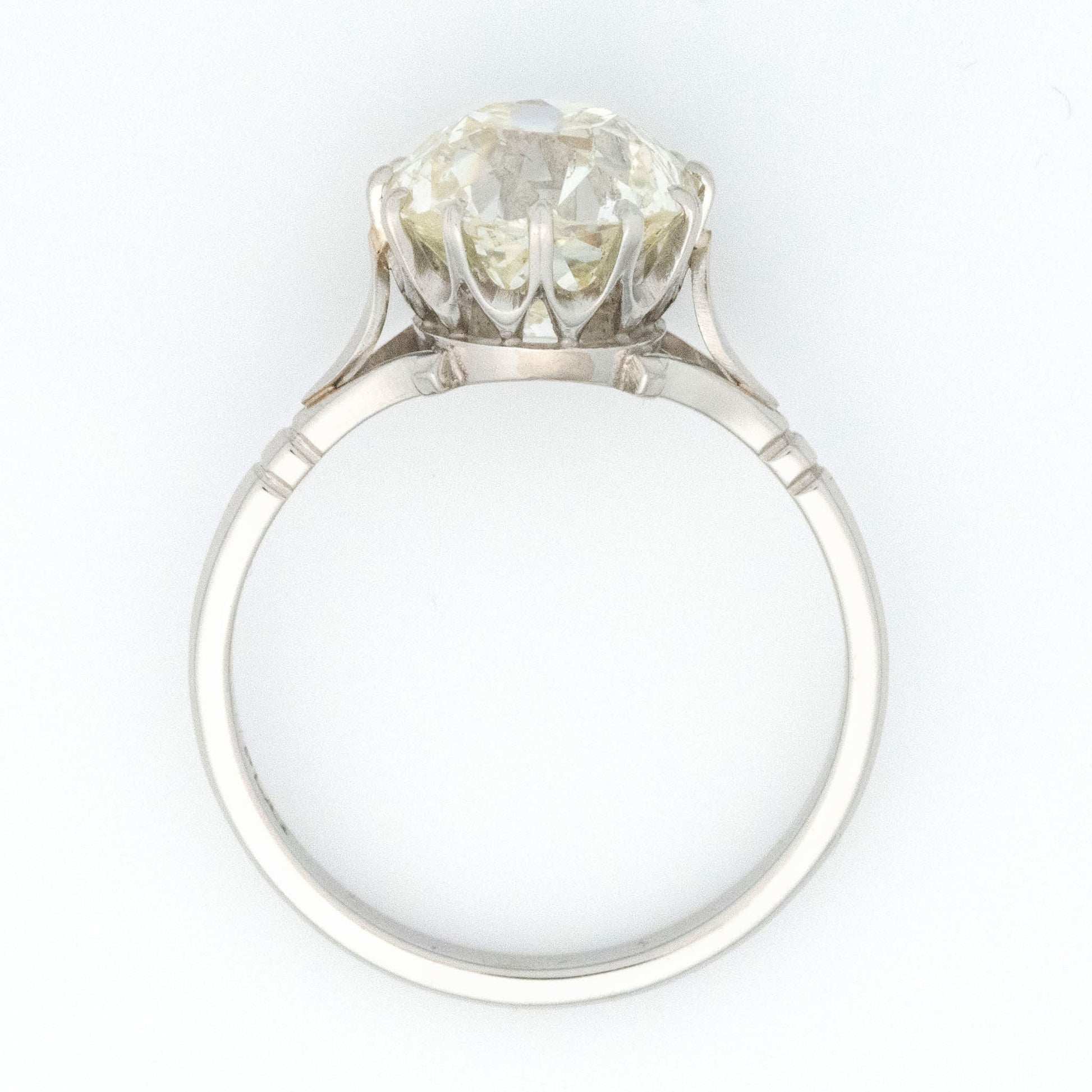 Art Deco Platinum 3.5 Carat Diamond Solitaire Ring - Friar House