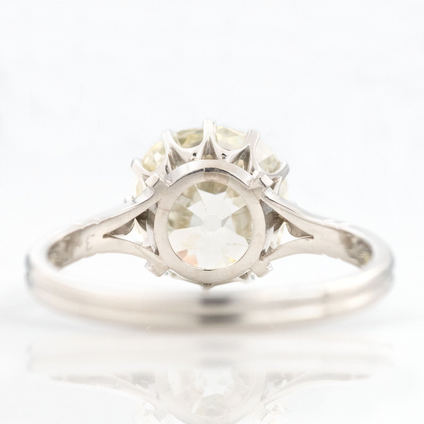 Art Deco Platinum 3.5 Carat Diamond Solitaire Ring - Friar House