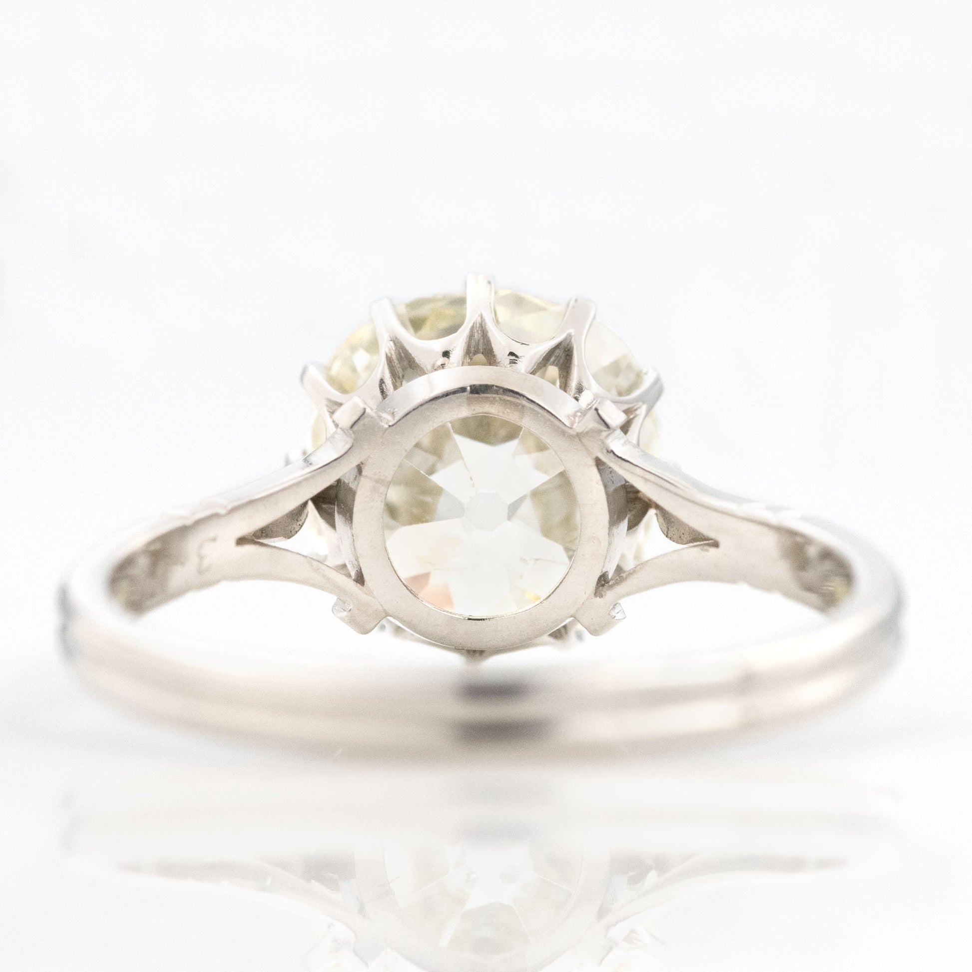 Art Deco Platinum 3.5 Carat Diamond Solitaire Ring - Friar House