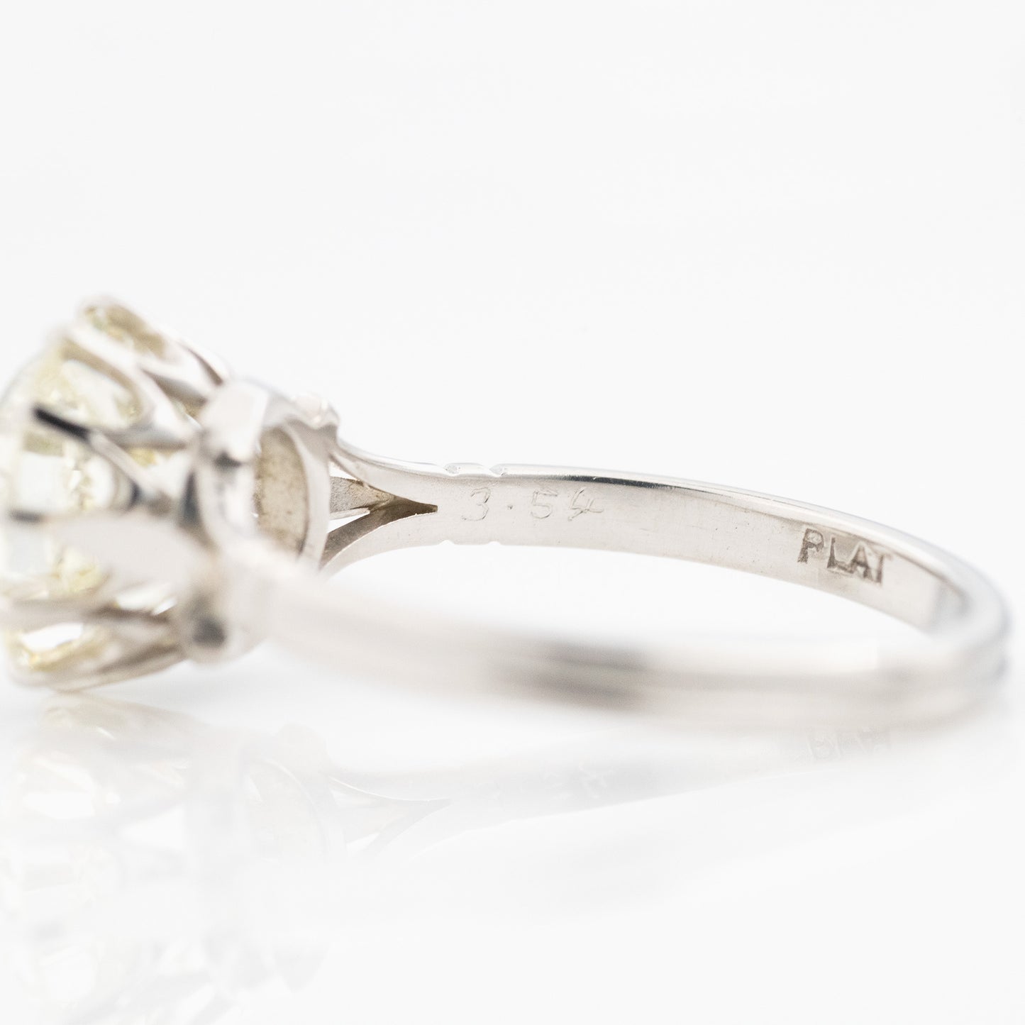 Art Deco Platinum 3.5 Carat Diamond Solitaire Ring - Friar House